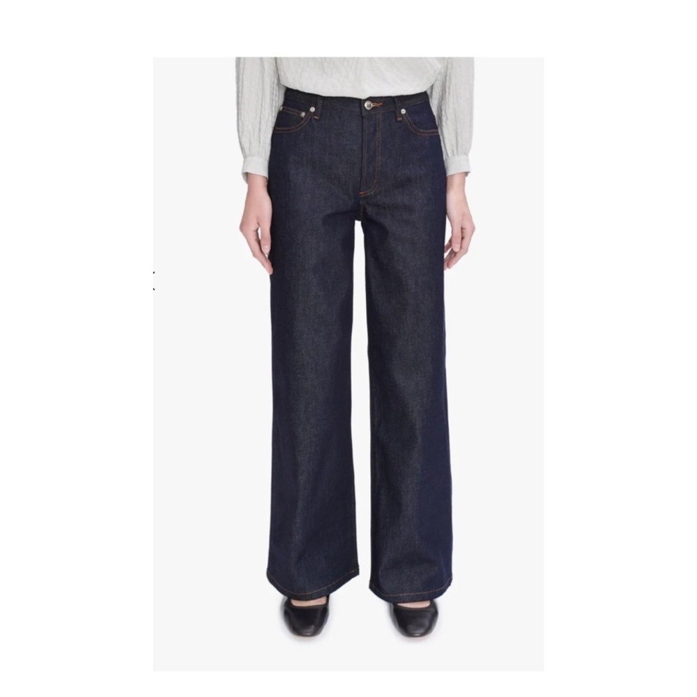 NWT a.p.c. elisabeth jeans indigo Size 25 Straight 70's Japanese
